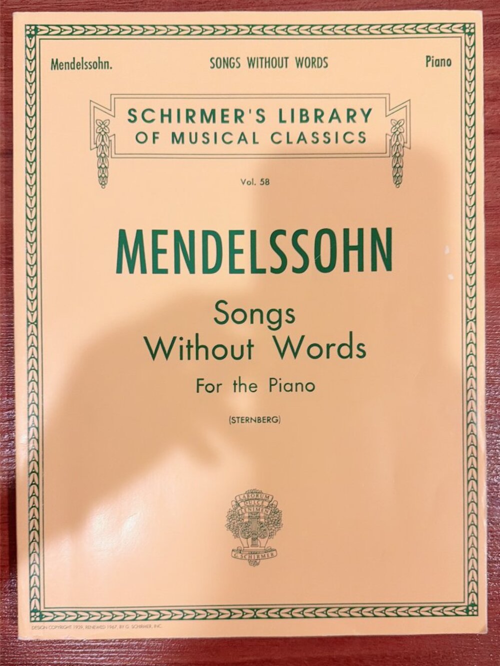 Mendelssohn Songs Without Words For the Piano Vol 58 Schirmer Library Sheet Musi